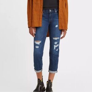 Levi's Blue Distressed Ankle Jeans
